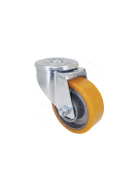 Rotante POLIURETANO INDUSTRIAL DIÁMETRO 80 MM CARGA 120 KG EJE 12 MM BOLAS - S06AR 80 • Caujolle
