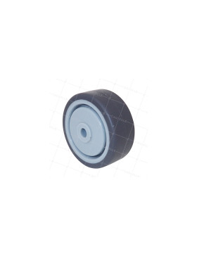 Rueda DE CAUCHO FLEXIBLE ANTI DESGASTE Y NO MANCHADOR DIÁMETRO 50MM CARGA 50 KG CON FIJACIÓN DE 6 MM - GAL S15/50 RB • Caujolle