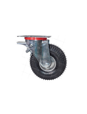 Rotante PIVOTANTE CON FRENO NEUMÁTICO INFLABLE ULTRA REFORZADA DIÁMETRO 260 MM CARGA 250KG Cojinete DE BOLAS - S20-1AF 4 CAPAS INFLADAS • Caujolle