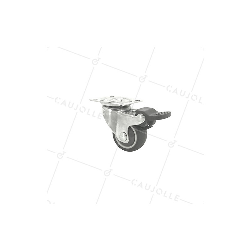 Rotante PIVOTANTE CON FRENO DE MUEBLES DE CAUCHO SUAVE DIÁMETRO 37MM `- S12LUX40AF