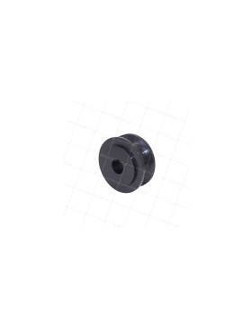 Polea de plástico de gran diámetro 50 mm, carga 60 kg, eje 12 mm para cable de 12 mm. • Caujolle