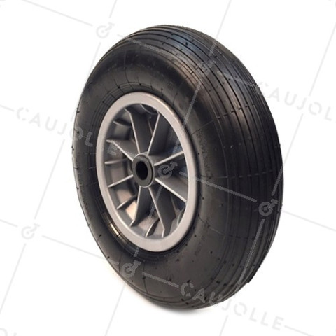 Rueda de carretilla INFLABLE DIÁMETRO 400 MM CARGA 150 KG PARA EJE DE 20 MM - S1006P L20/74 • Caujolle