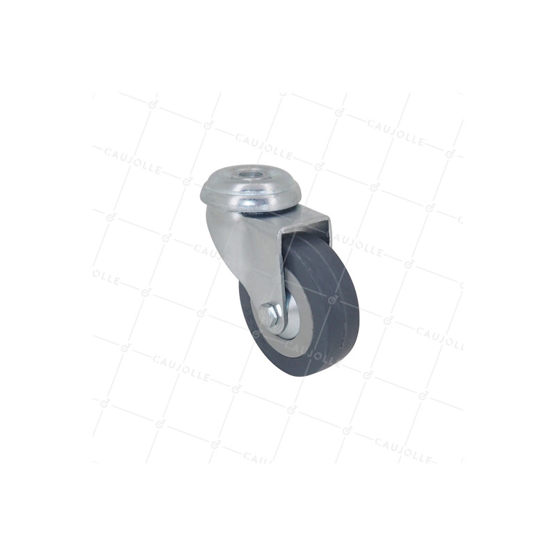 RUEDA PARA COLECTIVIDADES DE CAUCHO FLEXIBLE QUE NO MANCHA CON UN DIÁMETRO DE 65 MM CARGA 35 KG CON FIJACIÓN DE 10 MM- S19 65