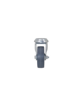 RUEDA PARA COLECTIVIDADES DE CAUCHO FLEXIBLE QUE NO MANCHA CON UN DIÁMETRO DE 65 MM CARGA 35 KG CON FIJACIÓN DE 10 MM- S19 65