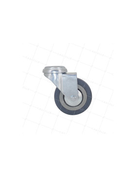 RUEDA PARA COLECTIVIDADES DE CAUCHO FLEXIBLE QUE NO MANCHA CON UN DIÁMETRO DE 75 MM CARGA 40 KG CON FIJACIÓN DE 10 MM- S19 80