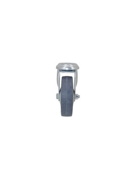 RUEDA PARA COLECTIVIDADES DE CAUCHO FLEXIBLE QUE NO MANCHA CON UN DIÁMETRO DE 75 MM CARGA 40 KG CON FIJACIÓN DE 10 MM- S19 80