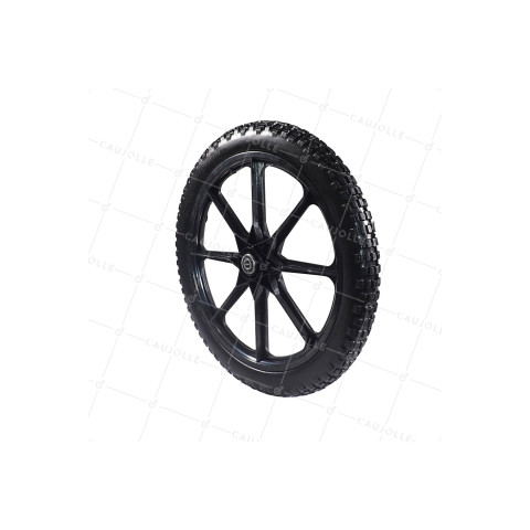 Rueda DE Remolque DE BICICLETA 20" INCREMPLIBLE LLANTA PLÁSTICA DIÁMETRO 530MM CARGA 50KG EJE 16MM - S5000P INC • Caujolle