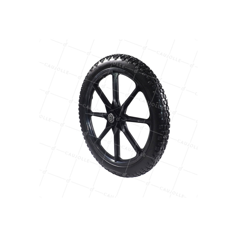 Rueda PARA Remolque DE BICICLETA 20" INDESTRUCTIBLE LLANTA DE PLÁSTICO DIÁMETRO 530MM EJE 15MM - S5000P INC