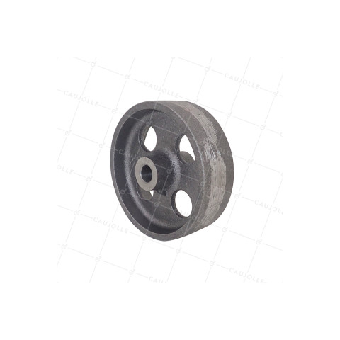 Rueda VINTAGE INDUSTRIAL LISSA EN HIERRO FUNDIDO DIÁMETRO 100 MM EJE 11 MM CARGA 250 KG • Caujolle