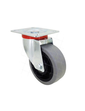 Rotante PIVOTANTE A Placa NYLON SUAVE GRIS DIÁMETRO 100 MM CARGA 120 KG - S2NS 100 GRIS A BOLAS • Caujolle