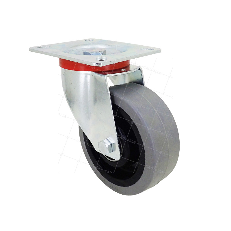 Rotante PIVOTANTE A Placa NYLON SUAVE GRIS DIÁMETRO 100 MM CARGA 120 KG - S2NS 100 GRIS A BOLAS