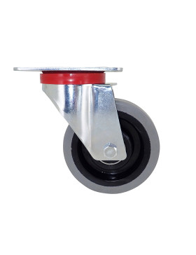 Rotante PIVOTANTE A Placa NYLON SUAVE GRIS DIÁMETRO 100 MM CARGA 120 KG - S2NS 100 GRIS A BOLAS