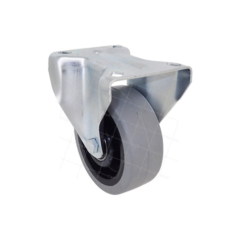 Rotante FIJA EN NYLON SUAVE NO MANCHADOR DIÁMETRO 100 MM CARGA 120 KG - S7NS 100 GRIS A BOLAS • Caujolle