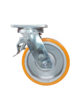 Rotante PIVOTANTE A FRENO EN FUNDICIÓN POLIURETANO DIÁMETRO 250 MM CARGA 1800 KG - STEC 250 PAF