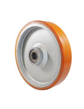 RUEDA INDUSTRIAL DE FUNDICIÓN Y POLIURETANO DIÁMETRO 400MM CARGA 2500KG EJE 40 MM - SFPU400RB40