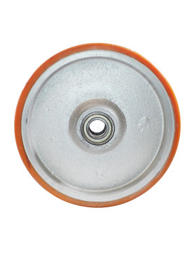 RUEDA INDUSTRIAL DE FUNDICIÓN Y POLIURETANO DIÁMETRO 400MM CARGA 2500KG EJE 40 MM - SFPU400RB40