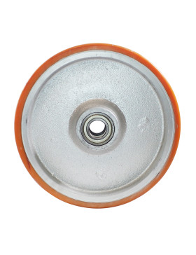 RUEDA INDUSTRIAL DE FUNDICIÓN Y POLIURETANO DIÁMETRO 400MM CARGA 2500KG EJE 40 MM - SFPU400RB40