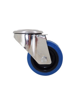Rotante INOX DE GOMA ELÁSTICA CON Orificio de fijación DIÁMETRO 80 MM CARGA 120 KG CON FIJACIÓN DE 12 MM - INOX Orificio de fija