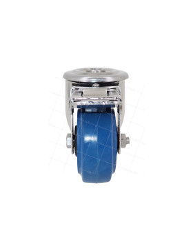 Rotante INOX DE CAUCHO ELÁSTICO CON Orificio de fijación DE FRENO DIÁMETRO 80 MM CARGA 120 KG CON FIJACIÓN DE 12 MM - INOX Orifi