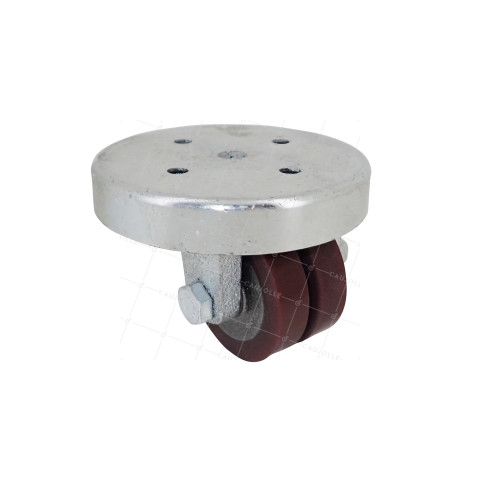 Rotante EXTRA BAJA EN HIERRO Y POLIURETANO CARGA FUERTE DIÁMETRO 50 MM ALTURA 64 MM CARGA 160 KG - SURB 50 HIERRO PU • Caujolle