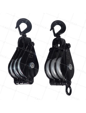 PAR DE MANOPLAS DE LEVANTAMIENTO PARA CABLE DE 12 MM DIÁMETRO MÁXIMO 90 MM 3 RODILLOS
