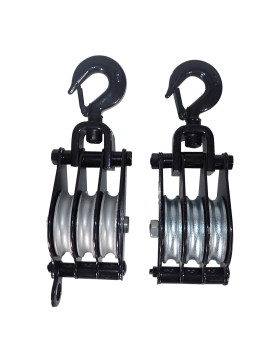 PAR DE MANOPLAS DE LEVANTAMIENTO PARA CABLE DE 12 MM DIÁMETRO MÁXIMO 90 MM 3 RODILLOS