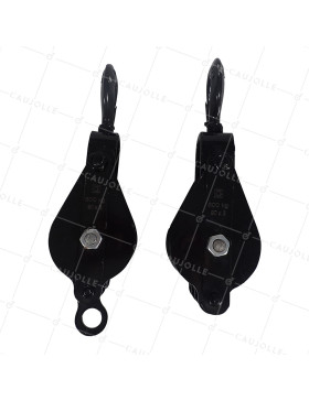 PAR DE MANOPLAS DE LEVANTAMIENTO PARA CABLE DE 12 MM DIÁMETRO MÁXIMO 90 MM 3 RODILLOS