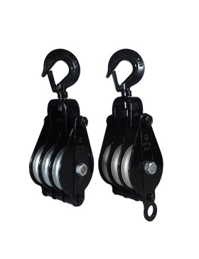 PAR DE MANOPLAS DE LEVANTAMIENTO PARA CABLE DE 12 MM DIÁMETRO MÁXIMO 90 MM 3 RODILLOS