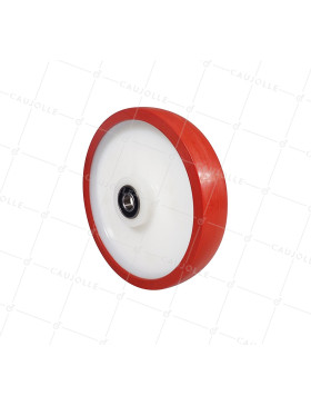 Rueda BI MATERIAL NYLON POLIURETANO ANTI RUIDOS DIÁMETRO 250 MM CARGA 1000 KG EJE 20 MM - S2450BP 250MB • Caujolle
