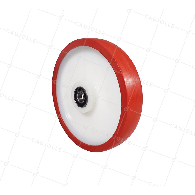 Rueda BI MATERIAL NYLON POLIURETANO ANTI RUIDOS DIÁMETRO 250 MM CARGA 1000 KG EJE 20 MM - S2450BP 250MB