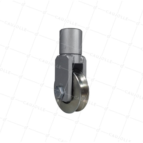 Rueda DE PORTAIL PIVOTANTE A Canal REDONDA DIÁMETRO 80M CARGA 300 KG - MTSP PIV 80GR • Caujolle