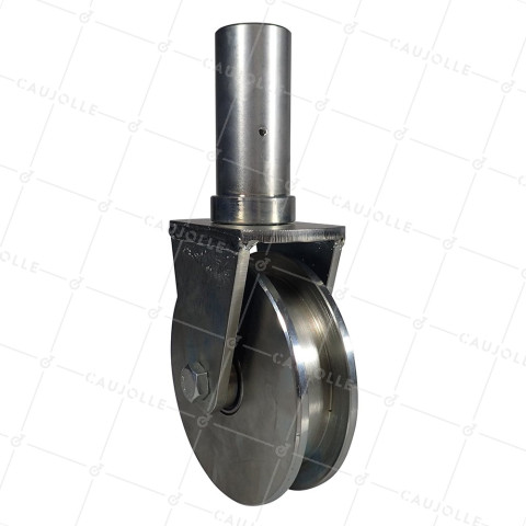 Rueda DE PORTAIL PIVOTANTE A Canal REDONDA DIÁMETRO 175M CARGA 800 KG - MTSP PIV 175 GC • Caujolle
