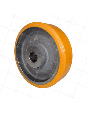 Rueda A CLAVETER EN POLIURETANO DIÁMETRO 300/80 MM CARGA 2000KG - SFPU 300/80 A CLAVETER A50 • Caujolle
