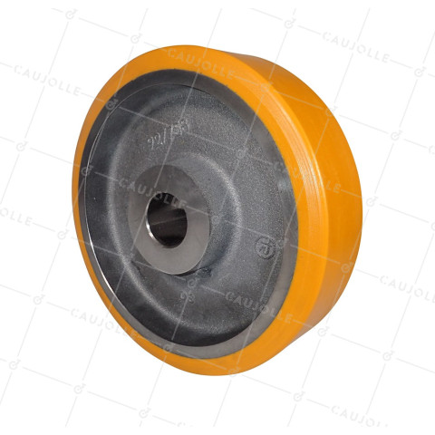 Rueda A CLAVETER EN POLIURETANO DIÁMETRO 300/80 MM CARGA 2000KG - SFPU 300/80 A CLAVETER A50 • Caujolle