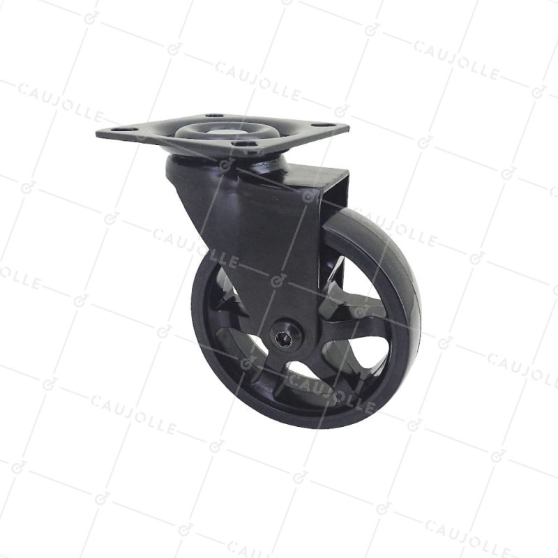 Rotante DISEÑO NEGRO Rueda NYLON DIÁMETRO 75 MM CARGA 45KG - BLACKNYLON 75P