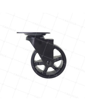 Rotante DISEÑO NEGRO Rueda NYLON DIÁMETRO 75 MM CARGA 45KG - BLACKNYLON 75P
