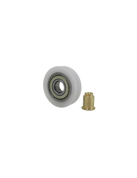 Rueda MECHA CON EJE DE BRONCE A RIVETEAR DIÁMETRO 30 MM CARGA 25 KG EJE 7 MM