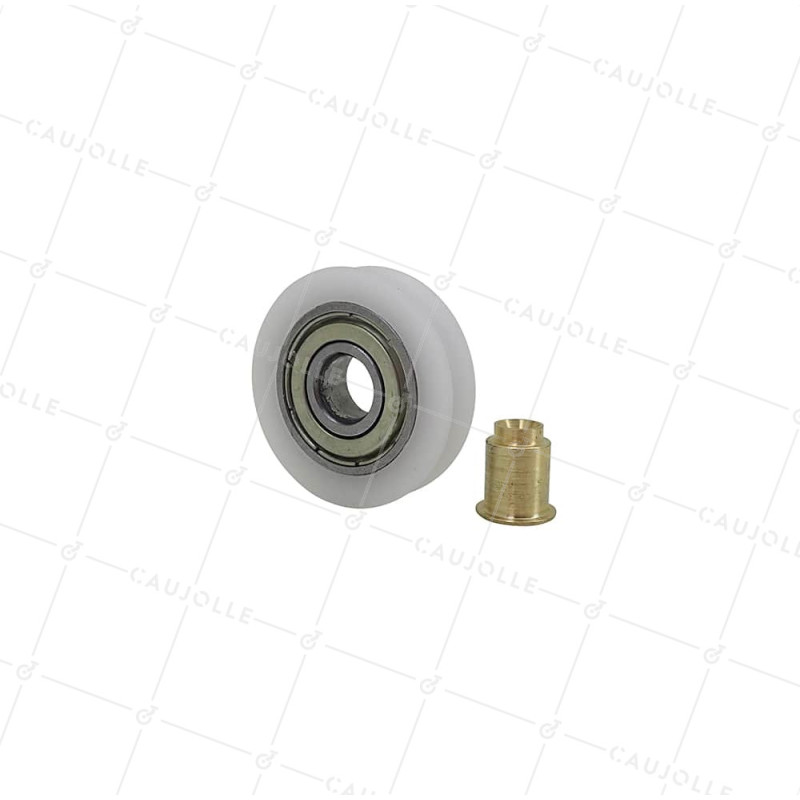 Rueda MECHA CON EJE DE BRONCE A RIVETEAR DIÁMETRO 30 MM CARGA 25 KG EJE 7 MM