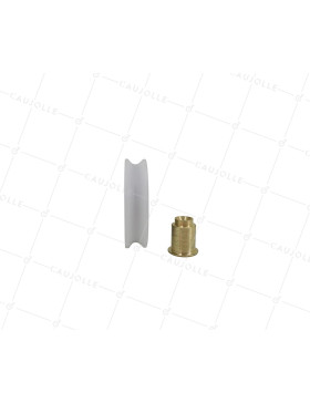 Rueda MECHA CON EJE DE BRONCE A RIVETEAR DIÁMETRO 30 MM CARGA 25 KG EJE 7 MM