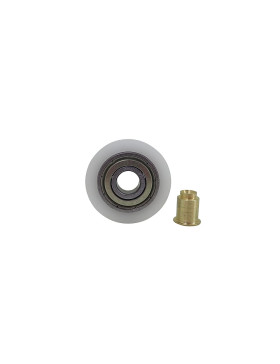 Rueda MECHA CON EJE DE BRONCE A RIVETEAR DIÁMETRO 30 MM CARGA 25 KG EJE 7 MM