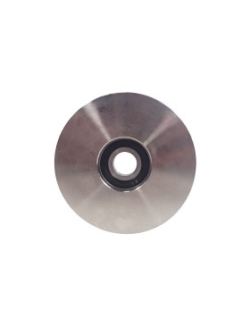 Rueda DE PORTAIL COULISSANT A Canal RONDE EN INOX DIAMETRE 100 MM POUR RAIL ROND DE 20 MM CARGA 300 KG EJE 14MM - GAGR 100 INOX