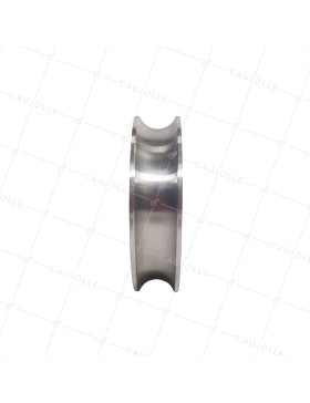 Rueda DE PORTAIL COULISSANT A Canal RONDE EN INOX DIAMETRE 100 MM POUR RAIL ROND DE 20 MM CARGA 300 KG EJE 14MM - GAGR 100 INOX