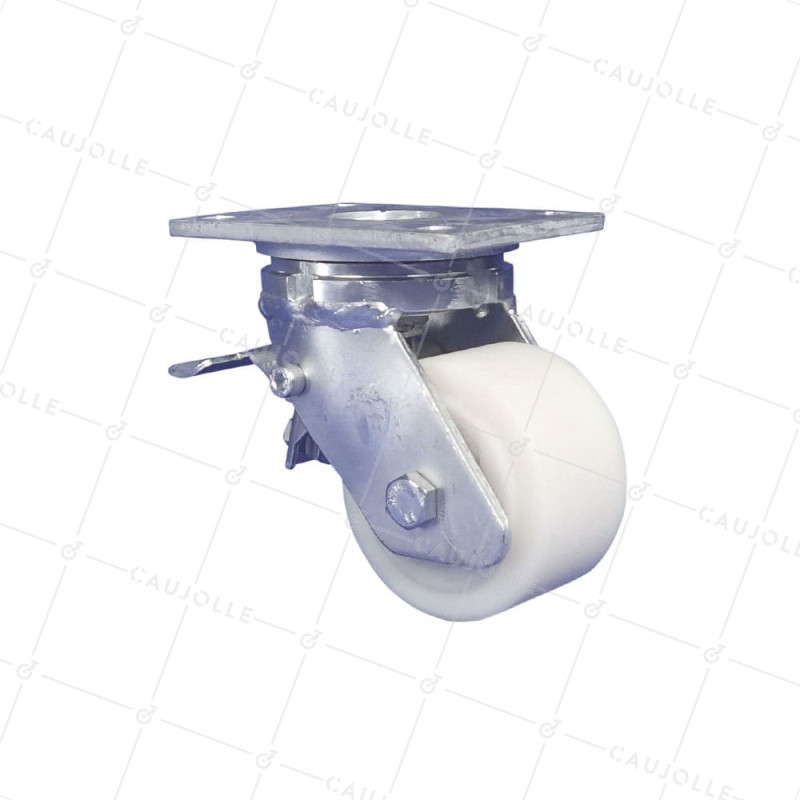 Rotante GIRATORIA CON FRENO EN NYLON DIÁMETRO 100 MM CARGA 1200 KG - STEC NYLON 100P CON FRENO