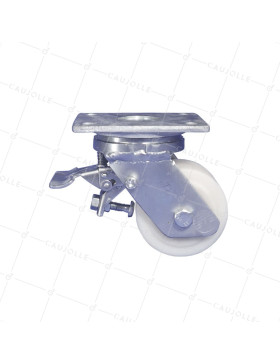 Rotante GIRATORIA CON FRENO EN NYLON DIÁMETRO 100 MM CARGA 1200 KG - STEC NYLON 100P CON FRENO