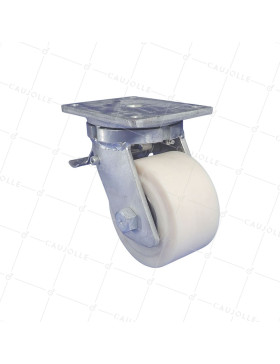 Rotante PIVOTE DE FRENO EN NYLON DIÁMETRO 150 MM CARGA EXTREMA 3000 KG - STEC NYLON 150P AF • Caujolle