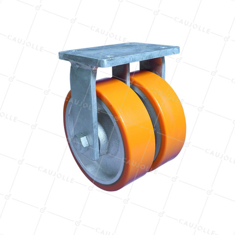 Rotante FIJA EN POLIURETANO DIÁMETRO 250 MM CARGA 3600 KG - STEC DOBLE 250F • Caujolle