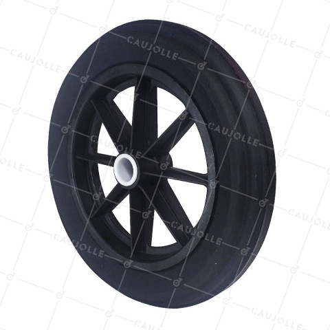 Rueda de carretilla INCREVABLE DURA DIÁMETRO 400MM CARGA 150KG EJE DE 32 MM - S605DP 400 L32 POM • Caujolle