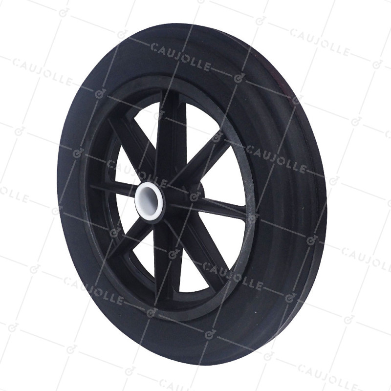 Rueda de carretilla INCREMIBLE EN GOMA DE DIÁMETRO 360MM PARA EJE DE 32 MM - S605DP 360 L32 POM