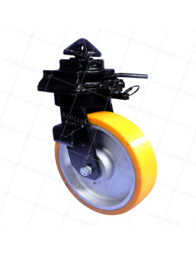 Rotante DE CONTENEDOR Rueda DIÁMETRO 305 MM CARGA 1750 KG - CONTENEDOR MONO Rueda NARANJA • Caujolle