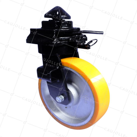 Rotante DE CONTENEDOR Rueda DIÁMETRO 305 MM CARGA 1750 KG - CONTENEDOR MONO Rueda NARANJA • Caujolle